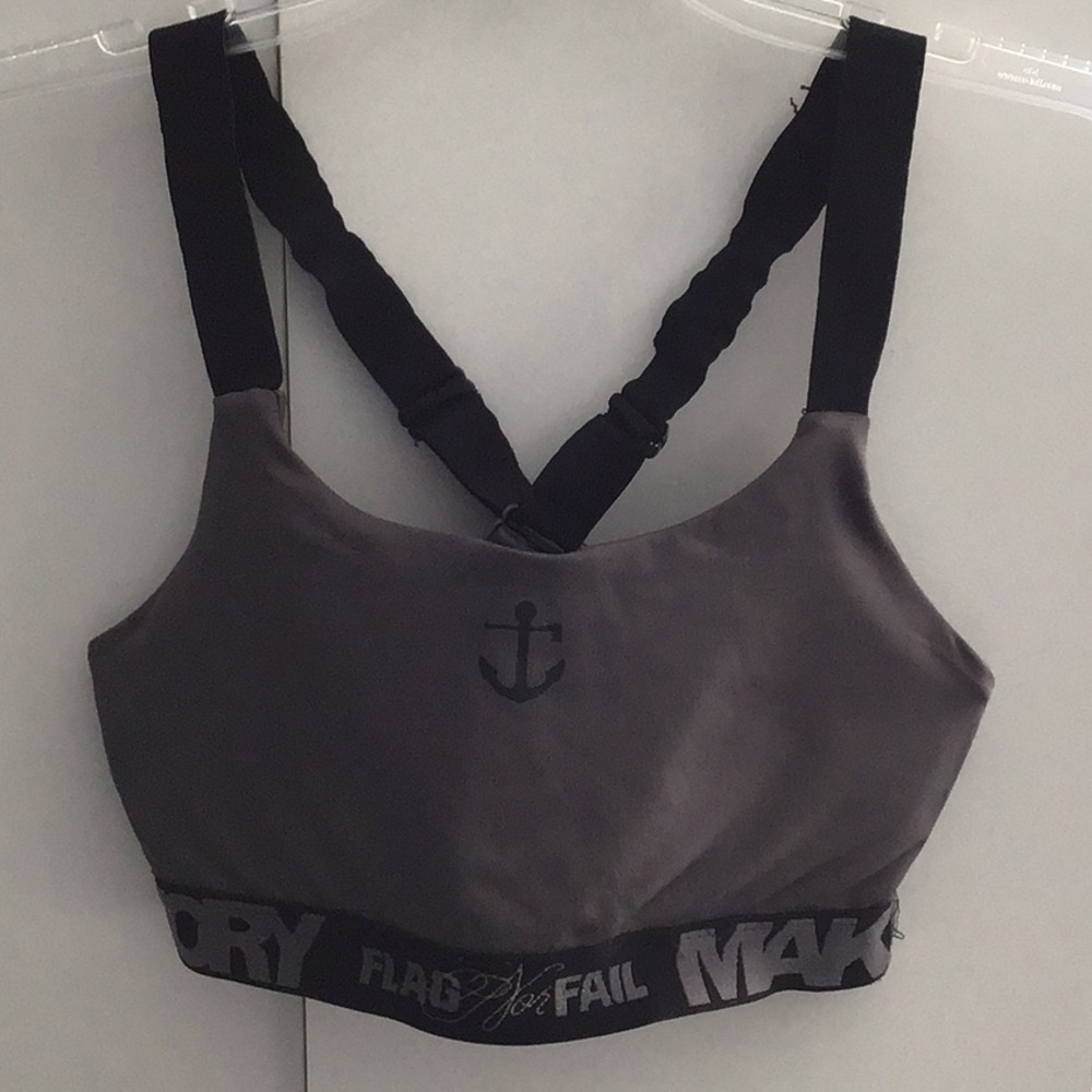 Gray sports bra